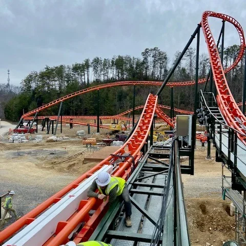 crew working on coaster